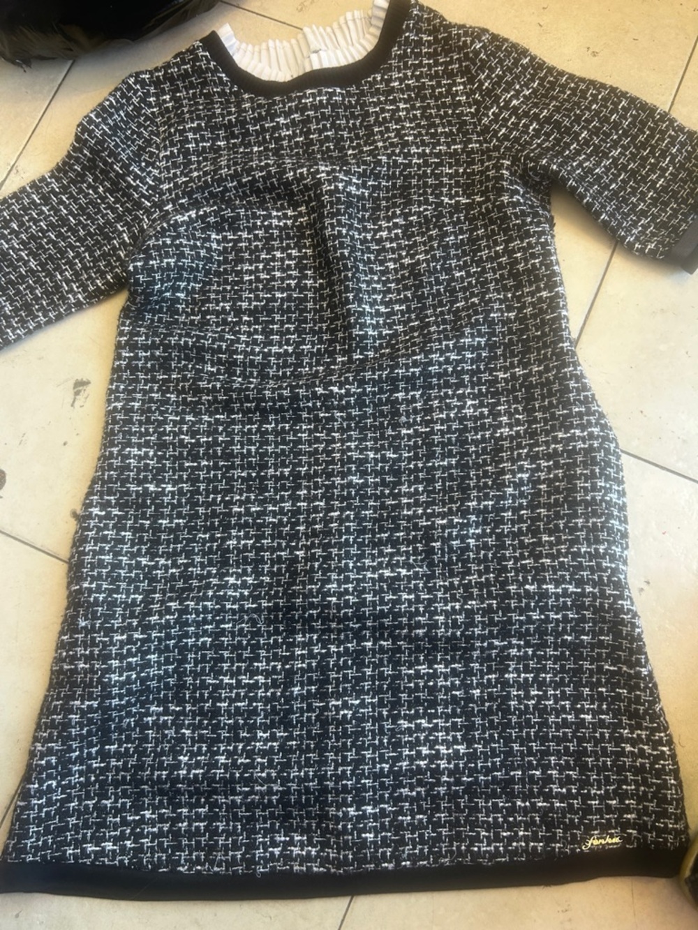 Black and White Tweed Shift Dress - Classic Women's Dress